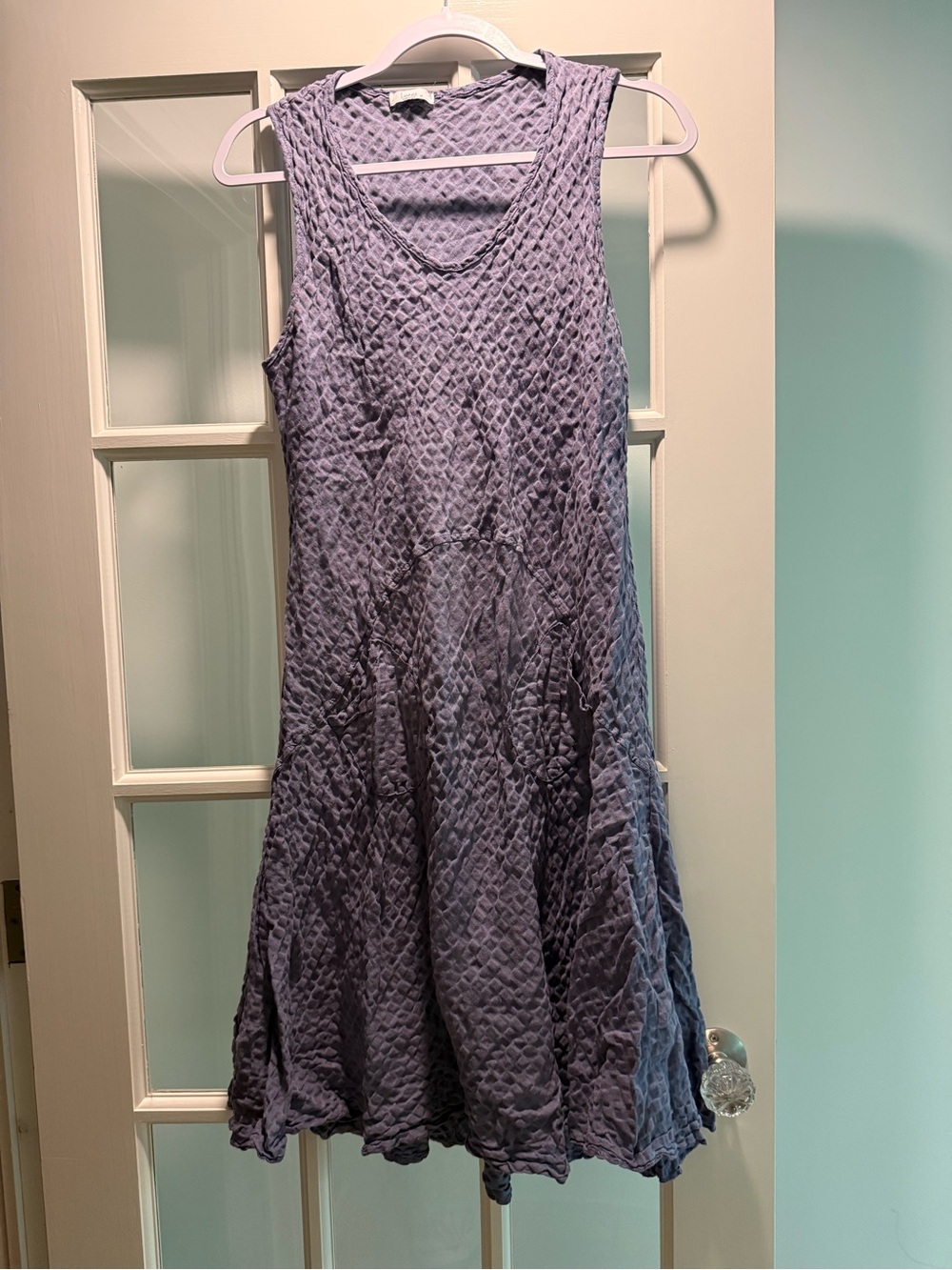 Lavender Textured Scoop Neck Breezy Summer Dress